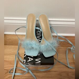 Wild Diva New Mint Sandals Heels Strap Ups Size 8 brand new